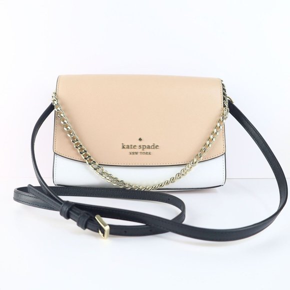 Preowned Kate Spade Carson Colorblock Saffiano Leather Women Crossbody Bag Cream - Picture 2 of 15